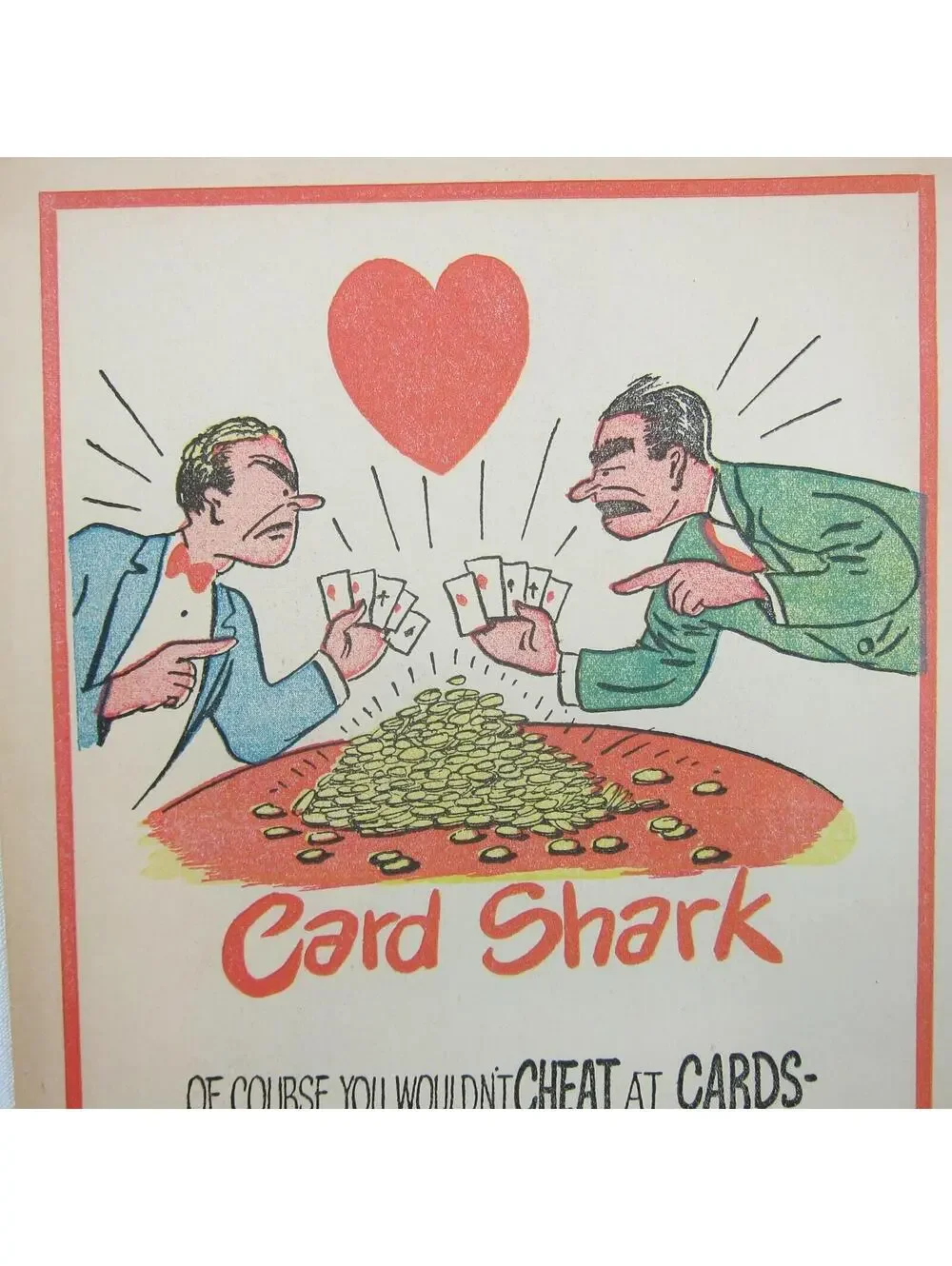 Vintage Vinegar Valentine Card Shark Penny Dreadful Sarcasm Insult Poem Ephemera
